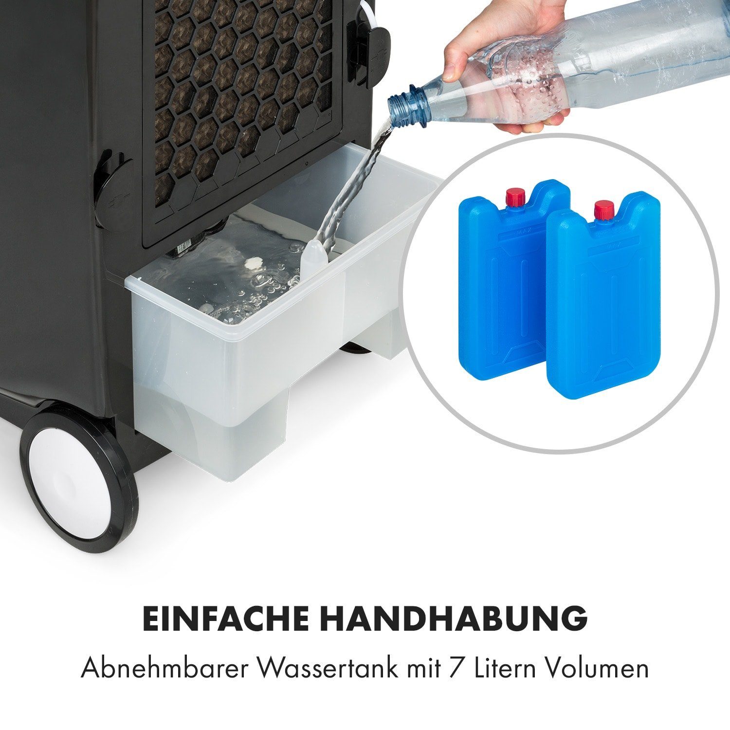 Klarstein Ventilatorkombigerät Rotator 4-in-1 Luftkühler, mit Wasserkühlung & Eis mobil Luftkühler ohne Abluftschlauch