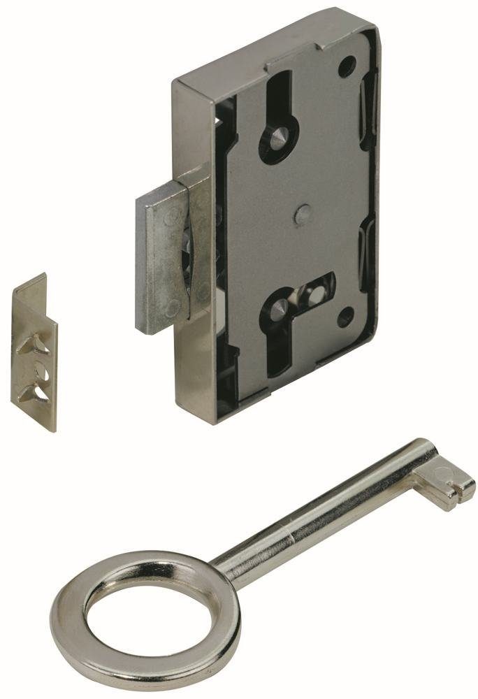 Hettich Möbelbeschlag Hettich Aufschraubschloss vernickelt 60 x 33,8 x