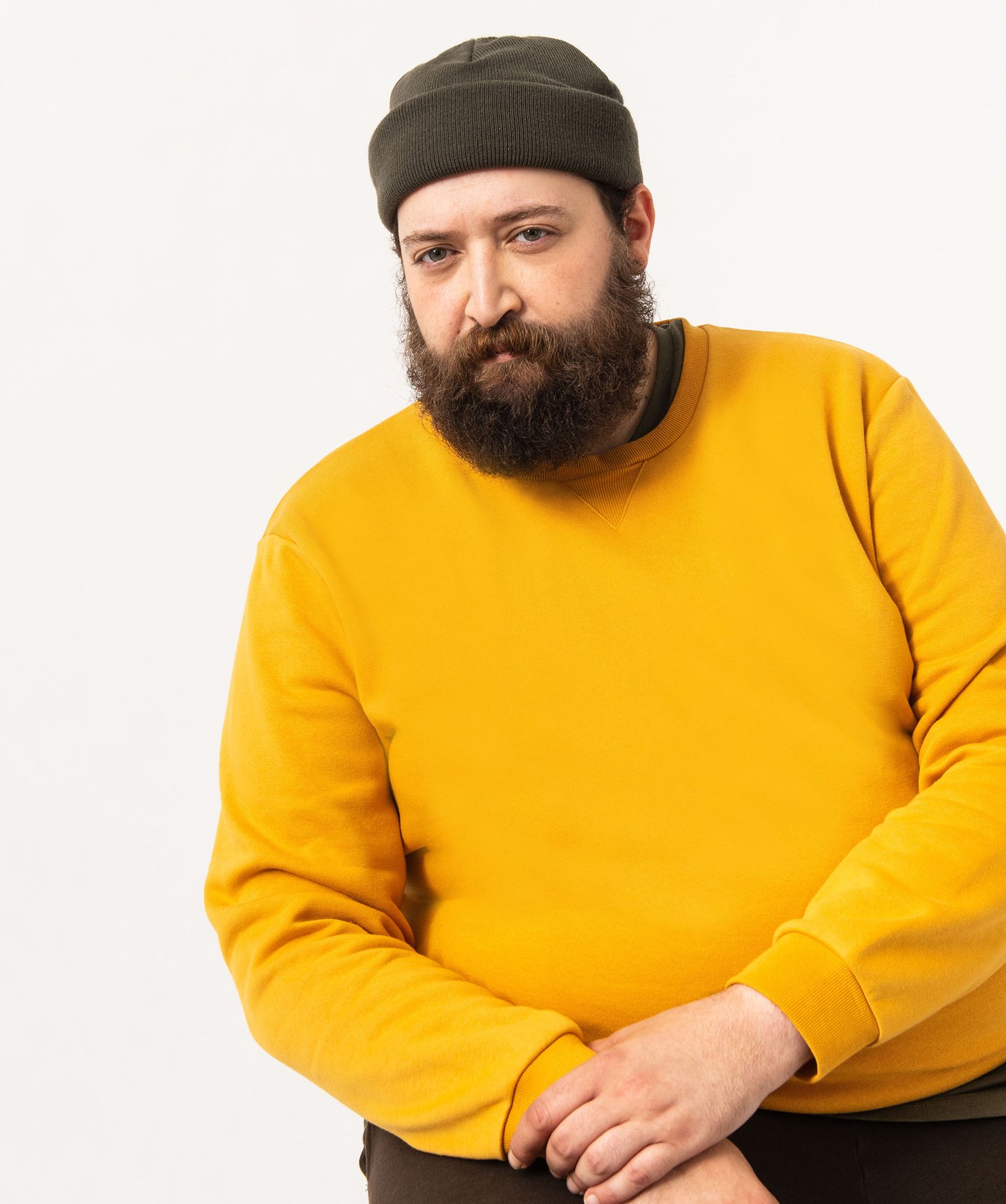 Sweat homme avec intérieur molletonné jaune | GEMO