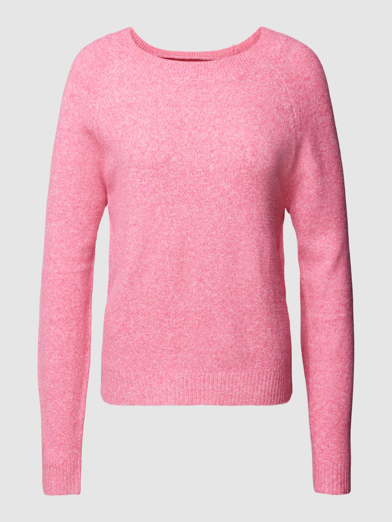 Strickpullover mit Rundhalsausschnitt Modell 'DOFFY' in pink
