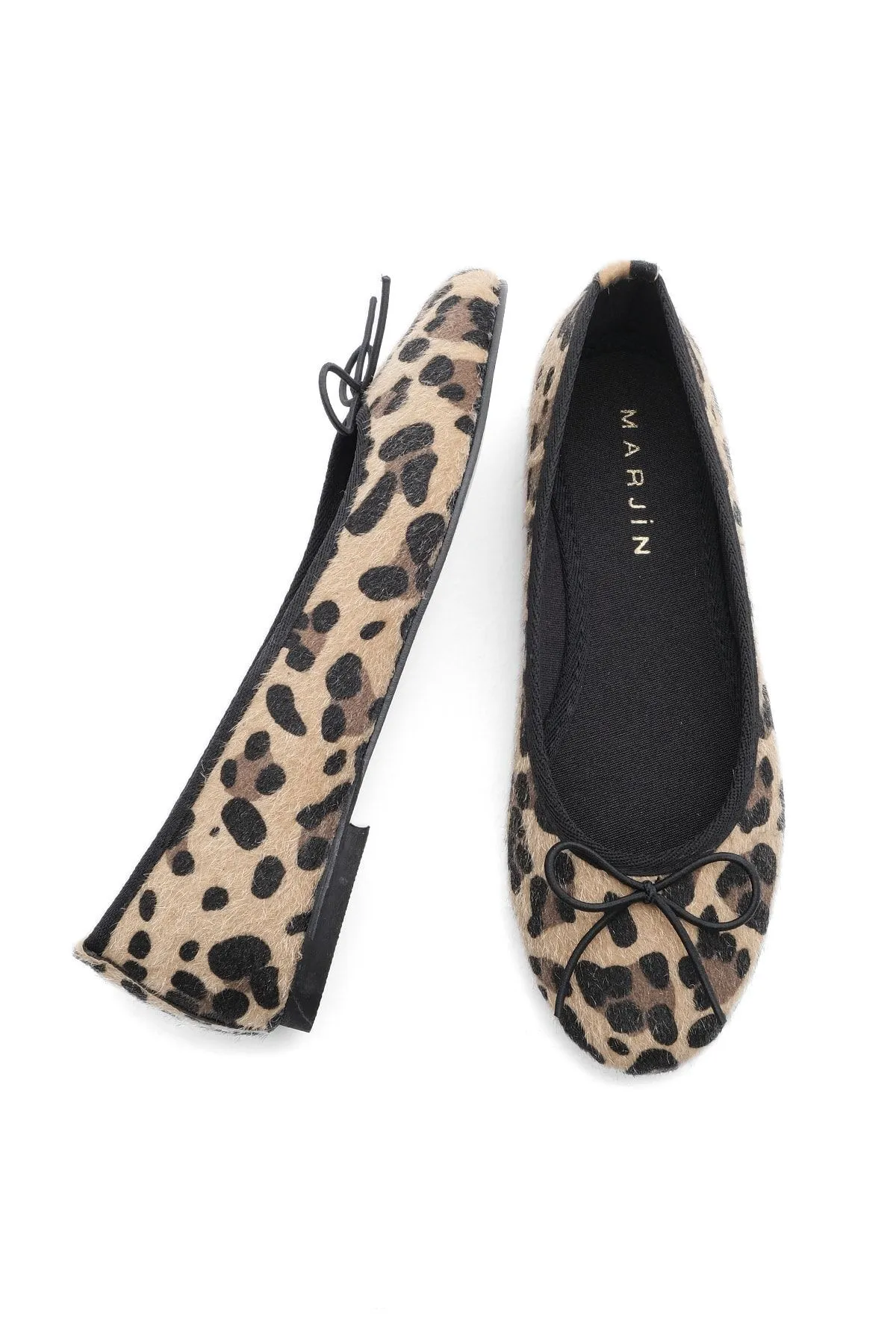 Marjin  Damen Täglich Ballerinas Runde Nase Ballerinas Ballerinas Adusa Leopard