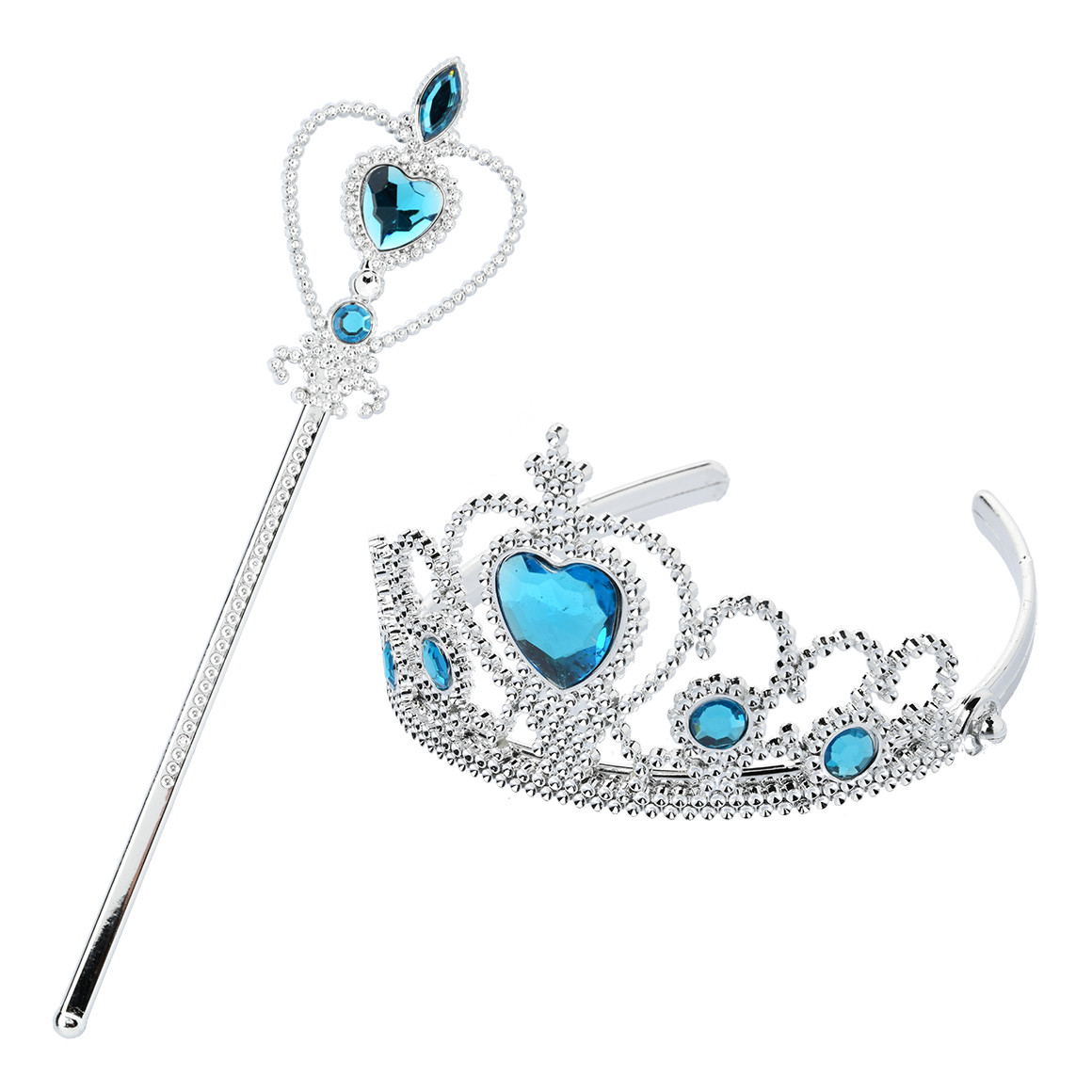 Prinzessinnen Diadem und Stab im Set