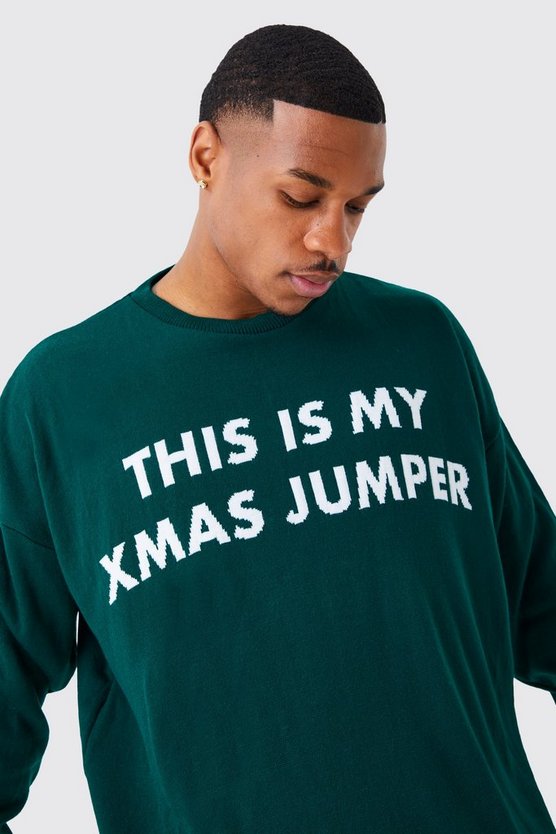 Oversize Weihnachtspullover mit This Is My Christmas Print