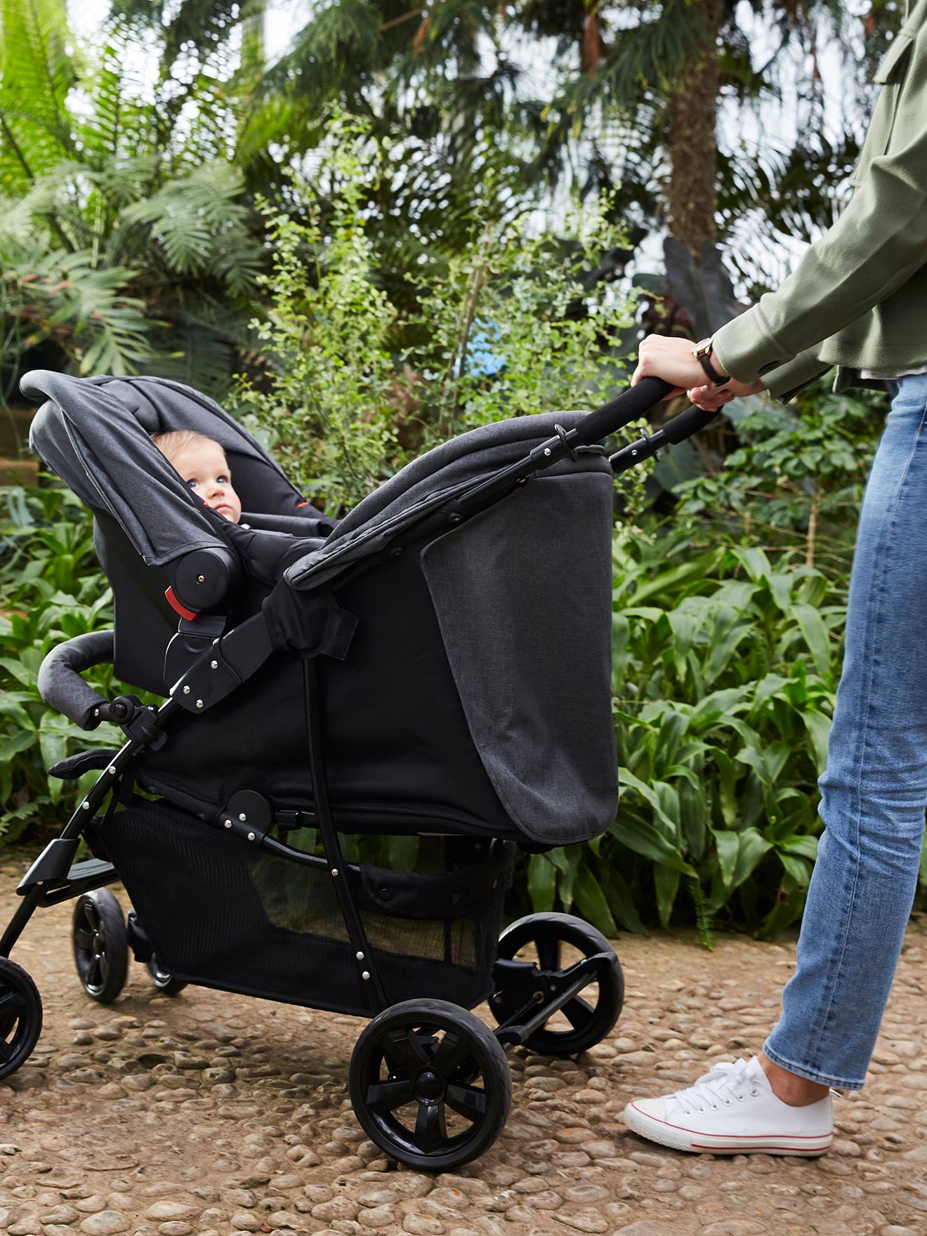 Combiné duo babycoque + poussette vertbaudet Primacity gris