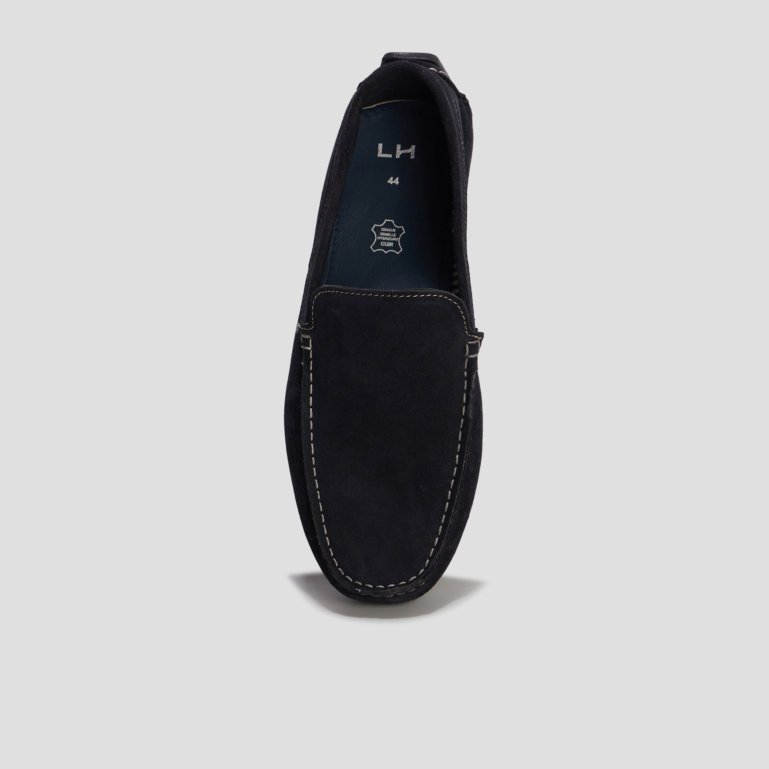 Mocassins en cuir bleu marine homme | La Halle
