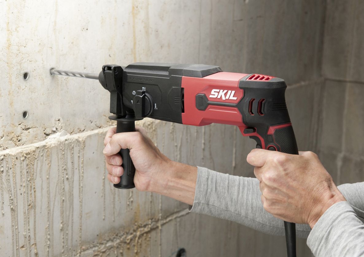 SKIL RH1E1770GA Borrhammare/mejselhammare SDS-plus 850W 2,8 J i väska + SDS+ adapter och 3 SDS-plus borrar