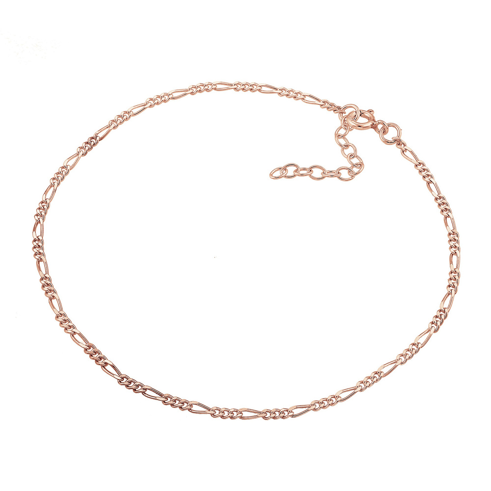 Elli Elli Bracelet de Cheville Figarokette Sommer Strand Zeitlos Basic 925 Silber Bijoux