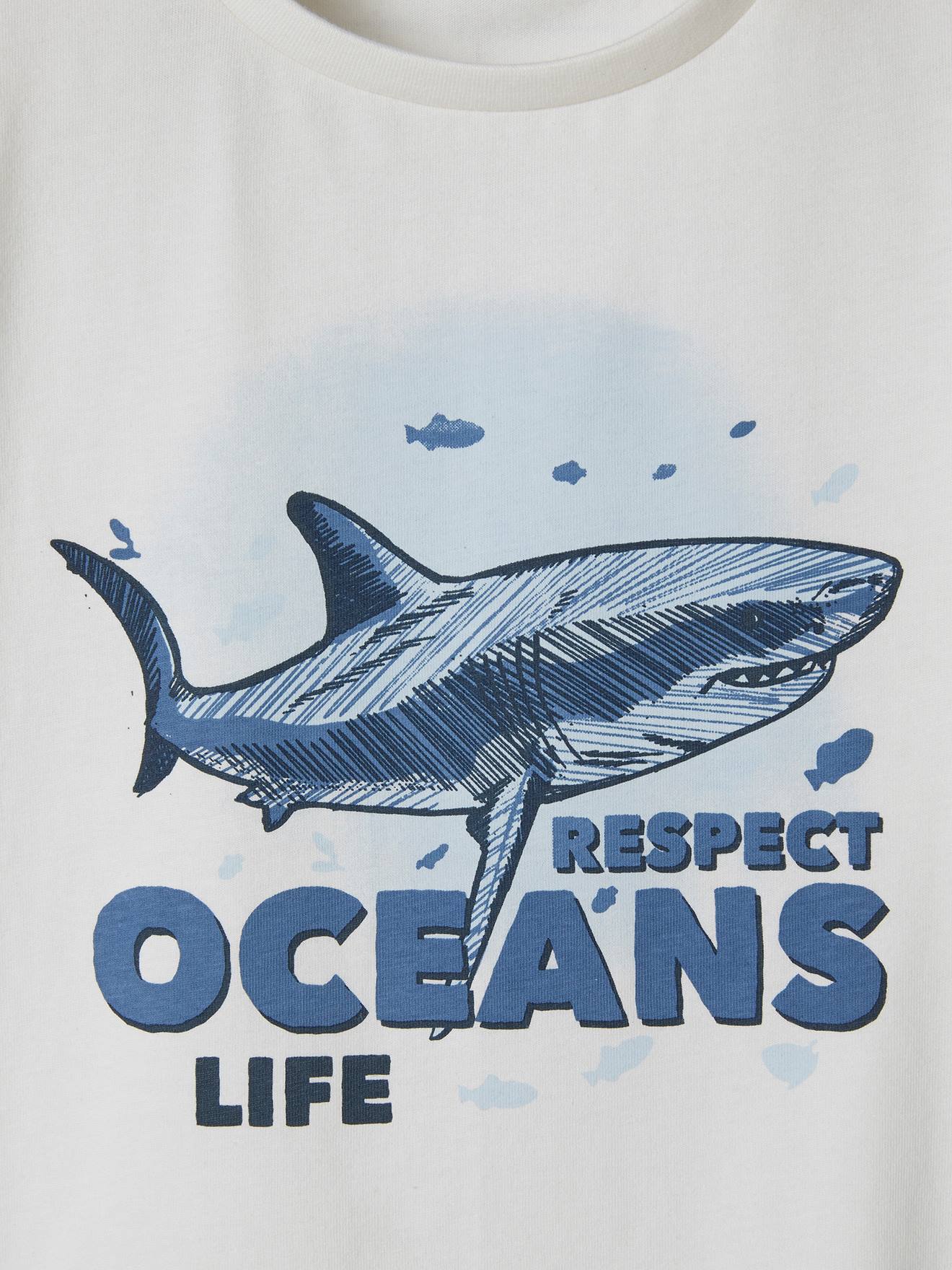 Vertbaudet Bio-Kollektion: Jungen T-Shirt mit Tiermotiv - wollweiß