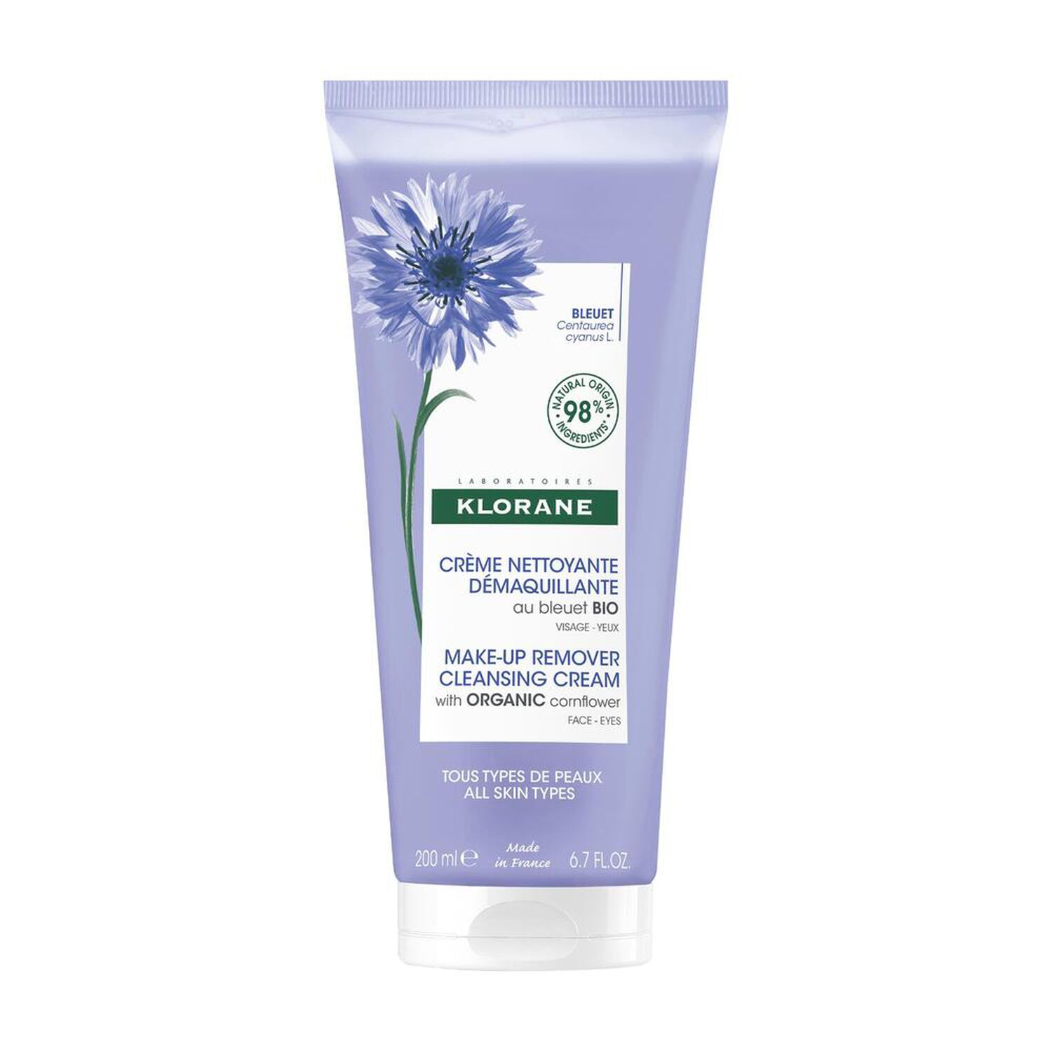 Klorane Bleuet Crème Nettoyant Démaquillant