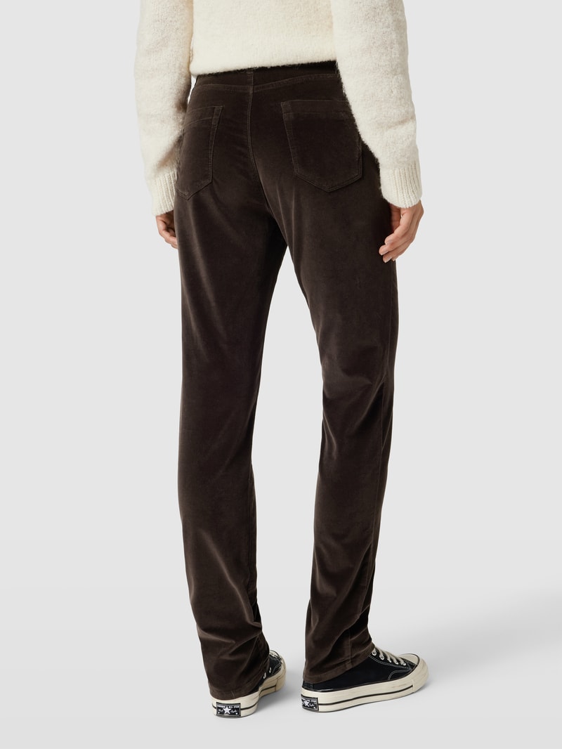 Slim Fit Jeans in Samt-Optik Modell 'Mary' in schokobraun