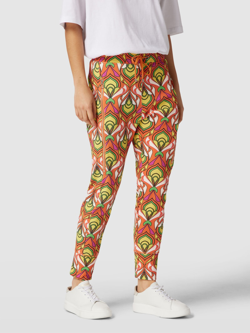 Sweatpants mit Allover-Muster Modell 'FUTURE' in orange