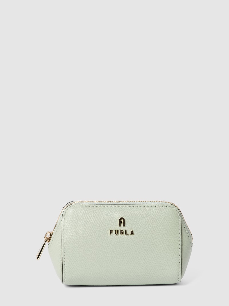 Kosmetiktasche mit Label-Applikation in mint