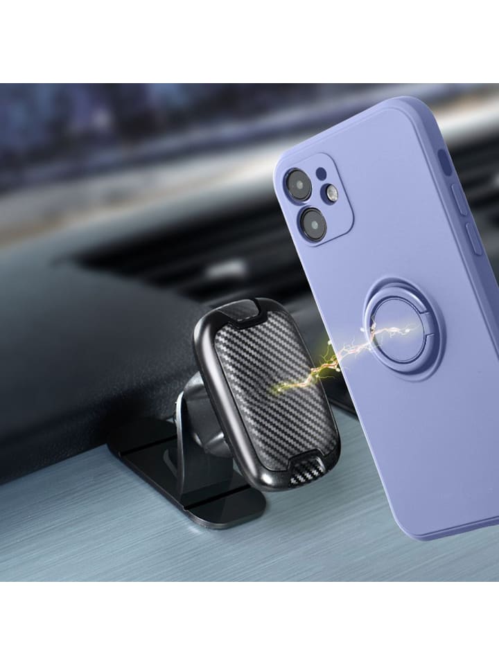 COFI 1453 Silikon Ring Handyhülle Schutzhülle für Smartphone Bumper in Violett günstig kaufen S