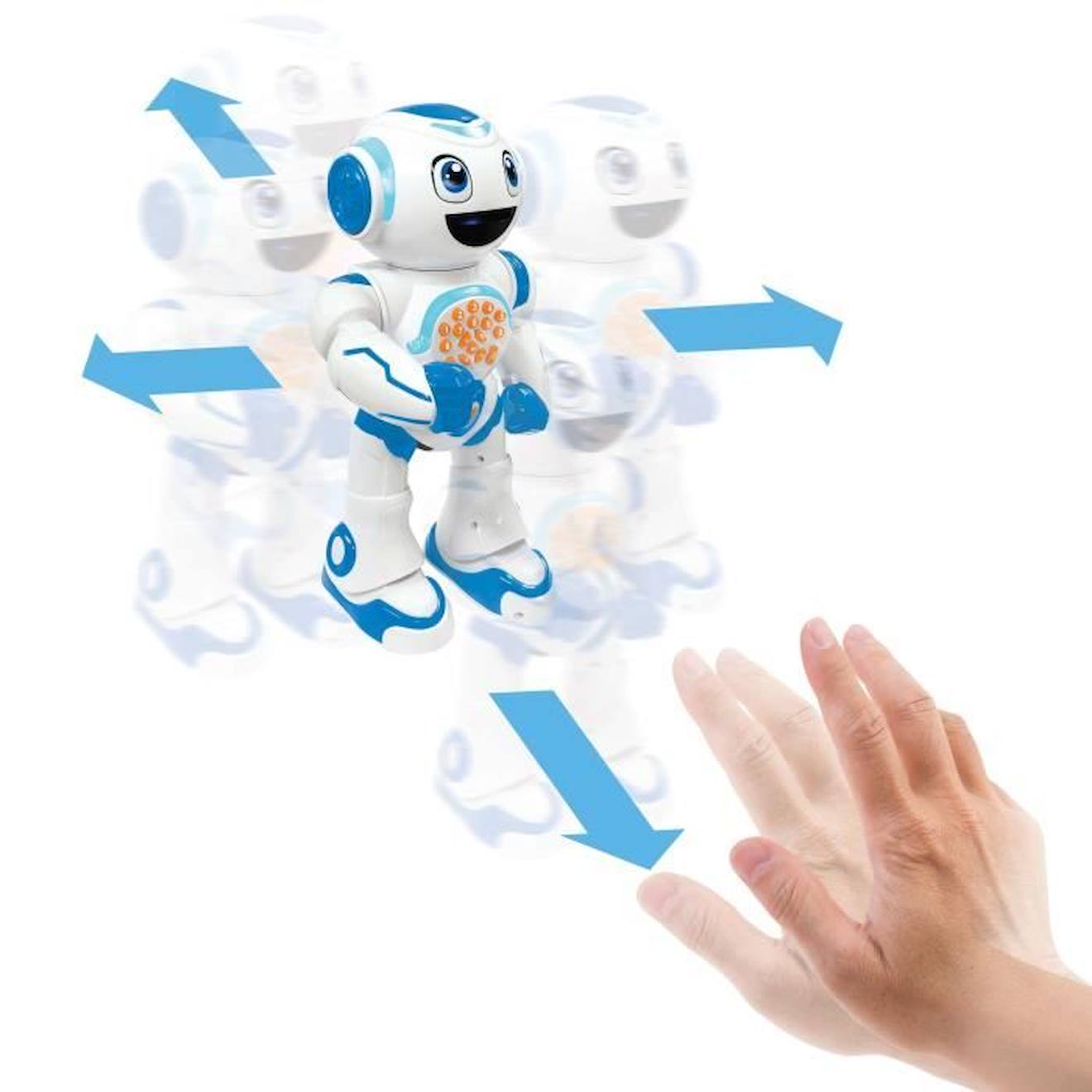 POWERMAN® STAR Robot Interactif pour Jouer et Apprendre avec contrôle gestuel et télécommande (Français) blanc