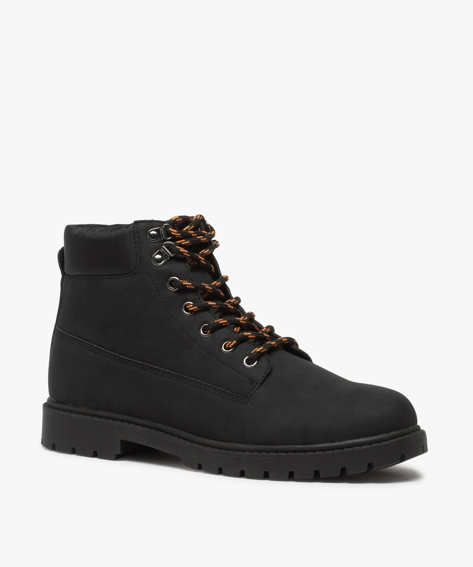Boots homme à semelle crantée et lacets - Les Supaires noir | GEMO