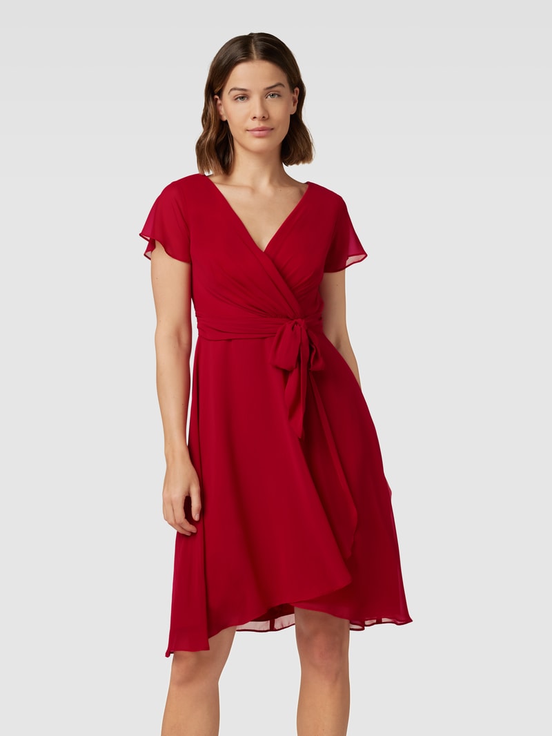 Cocktailkleid in Wickel-Optik in rot