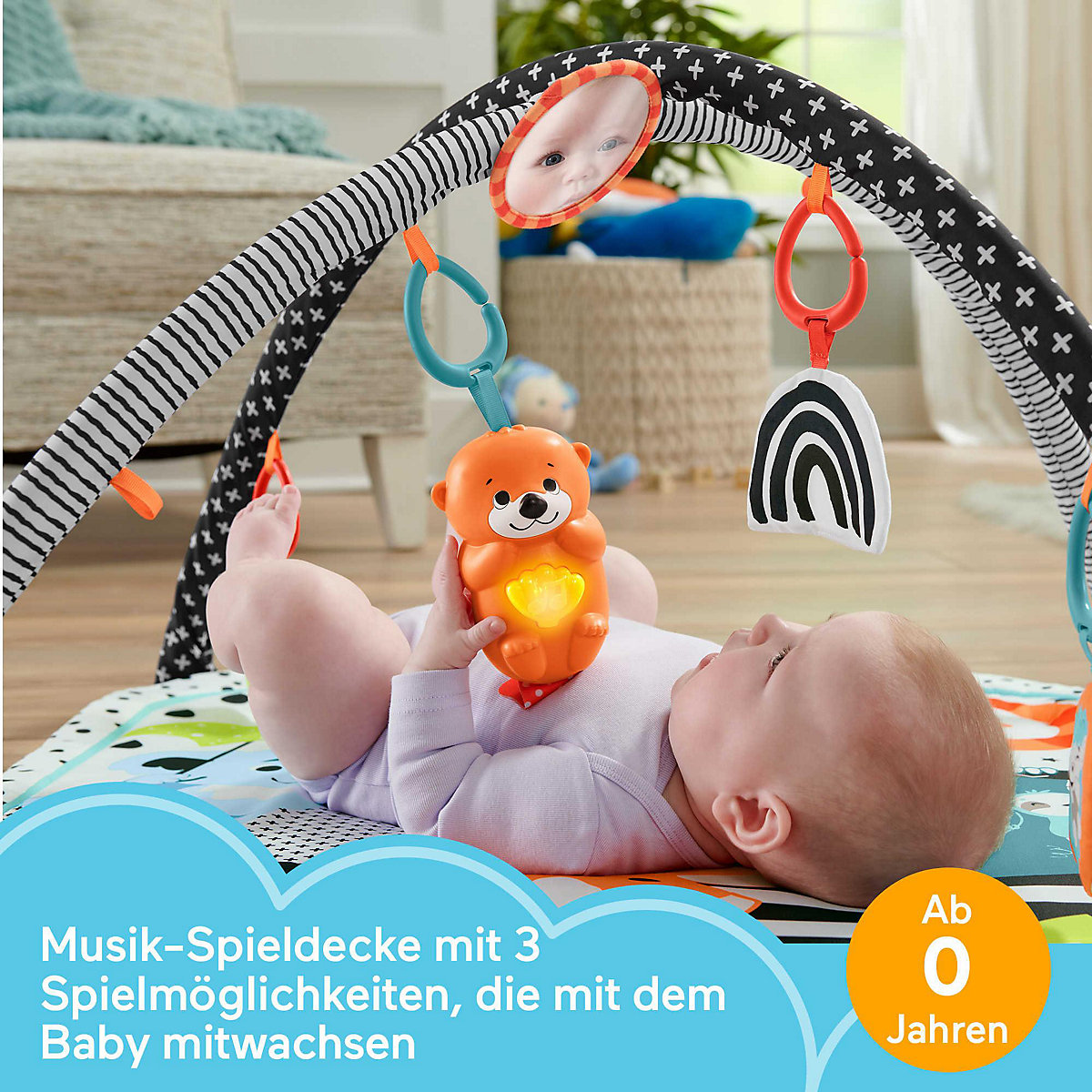 Fisher-Price Tierfreunde Kontrast-Spieldecke