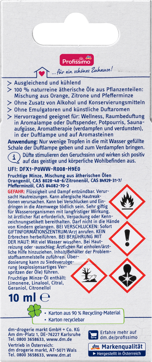 naturreines ätherisches Öl Fruchtige Minze, 10 ml