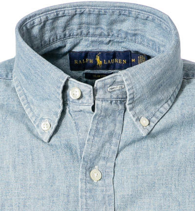 Polo Ralph Lauren, Jeanshemd, Slim Fit, Baumwolle, hellblau