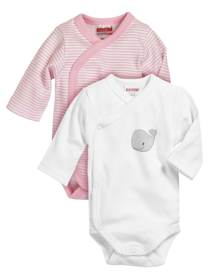 Schnizler Wickel-Body 1/1-Arm 2er Pack Wal in Rosa günstig kaufen