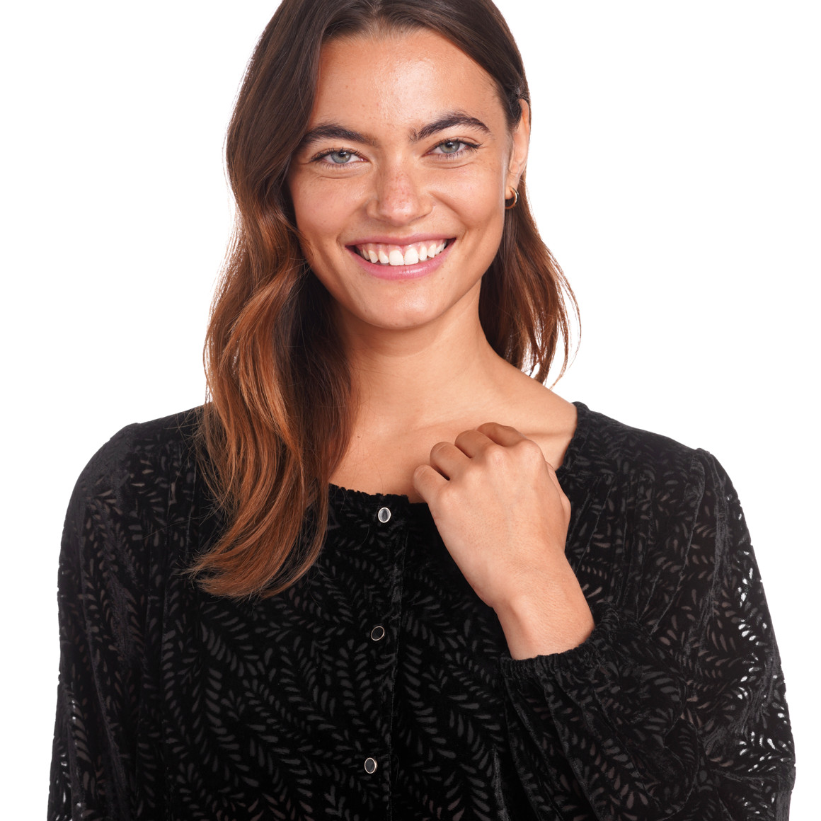 Damen Bluse mit Ausbrennermuster
