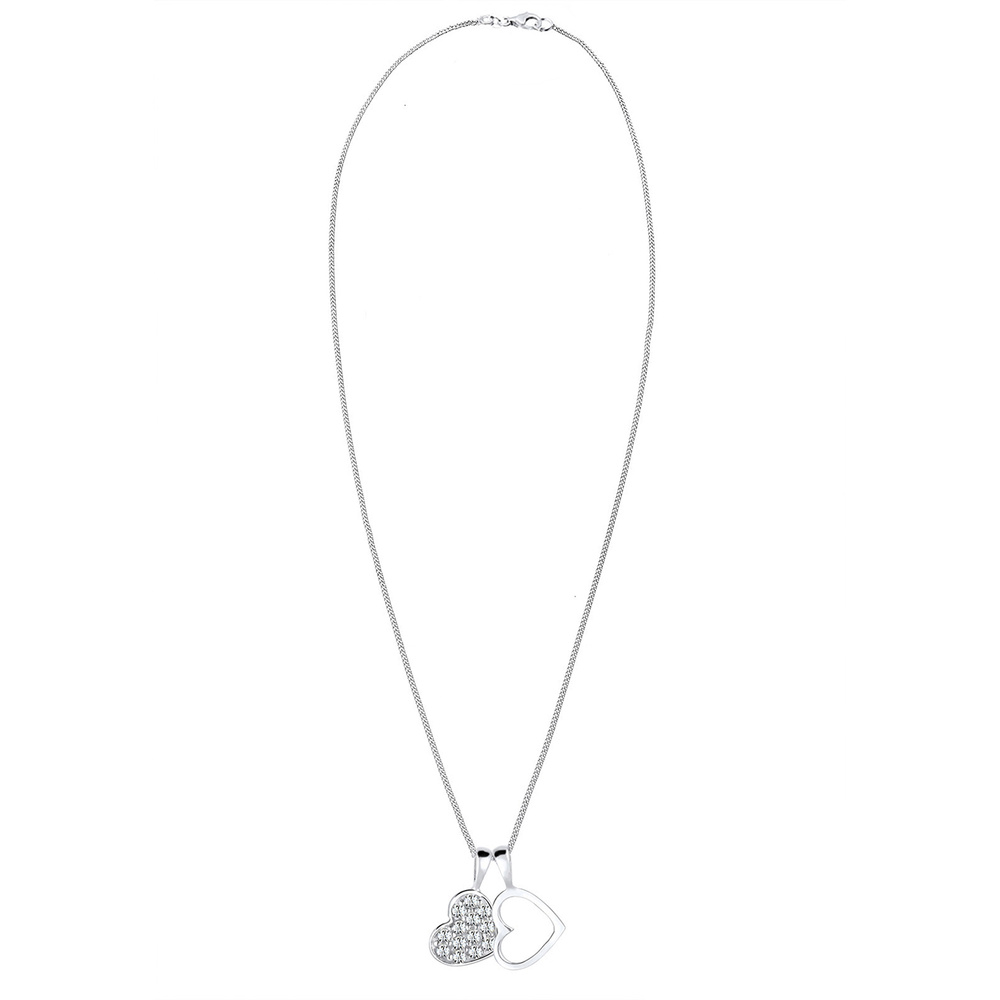 Elli Elli Collier Herz Duo Funkelnd Kristalle 925 Silber collier
