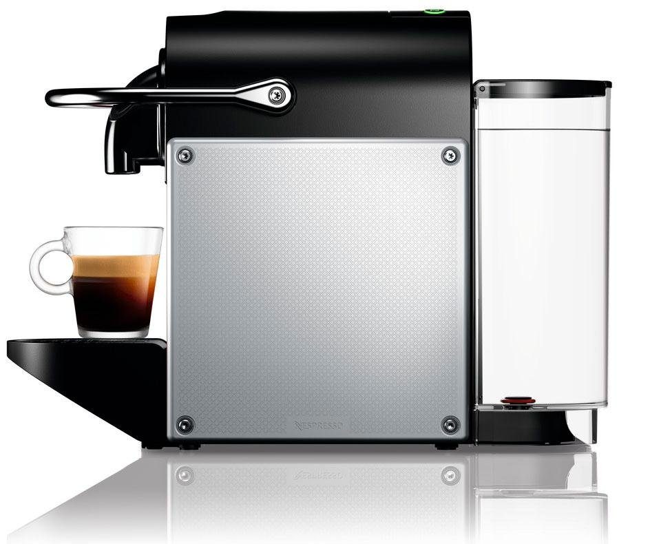 Nespresso Kapselmaschine Pixie EN 124.S von DeLonghi, Silber, inkl. Willkommenspaket mit 7 Kapseln
