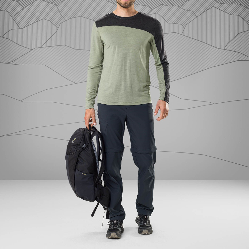 Löffler olivgrüne Zip-Off-Wanderhose
