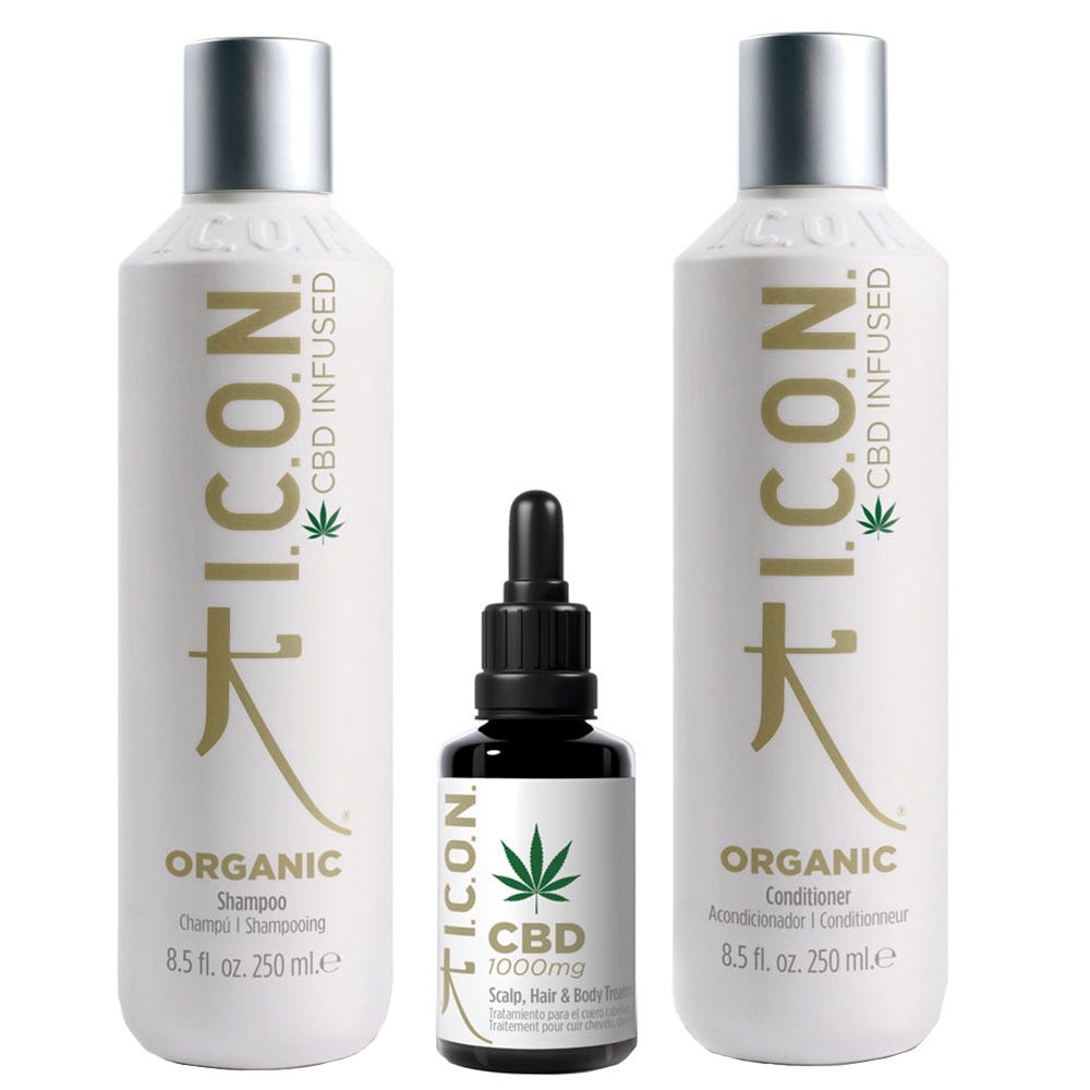 ICON Organic Shampoo,Conditioner & CBD Oil Bundle