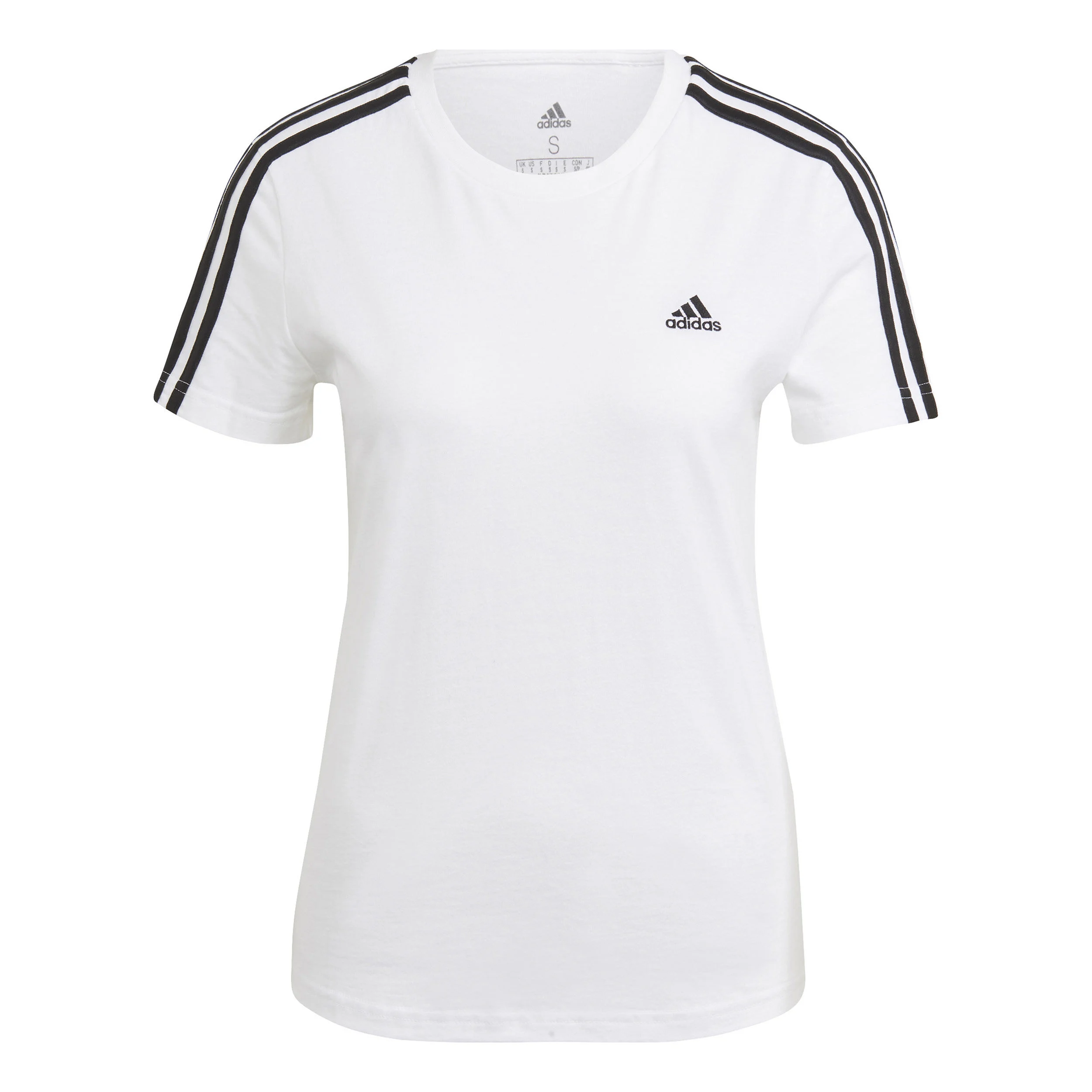 3 Stripes T-Shirt Damen - Weiß, Schwarz