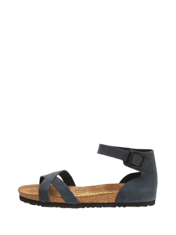 Comfortfusse Leder-Sandalen in Dunkelblau günstig kaufen