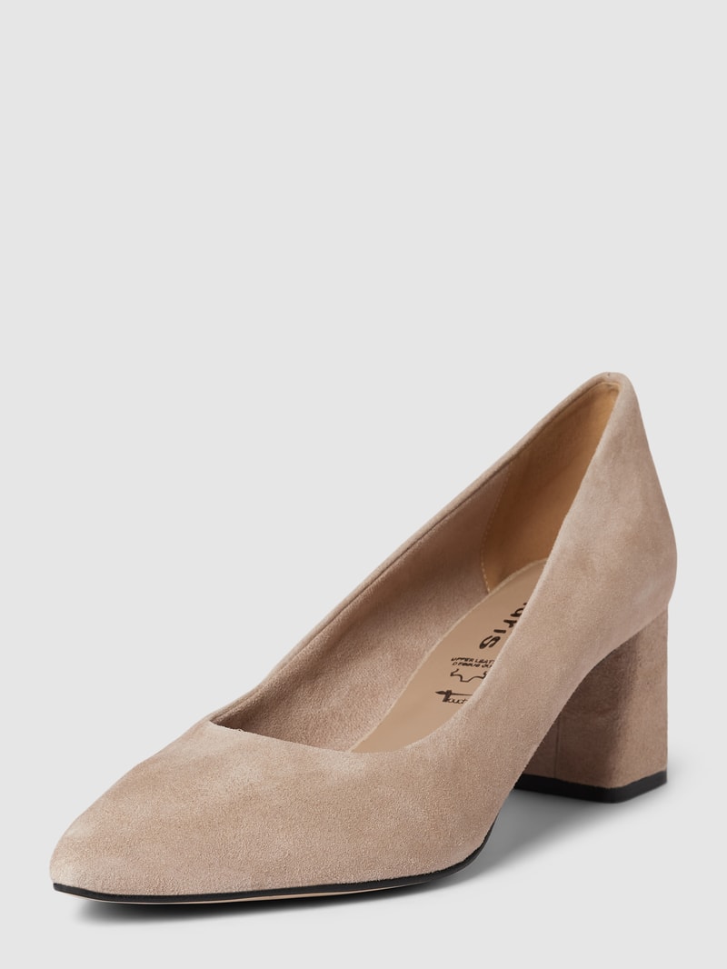 Pumps aus echtem Wildleder in beige