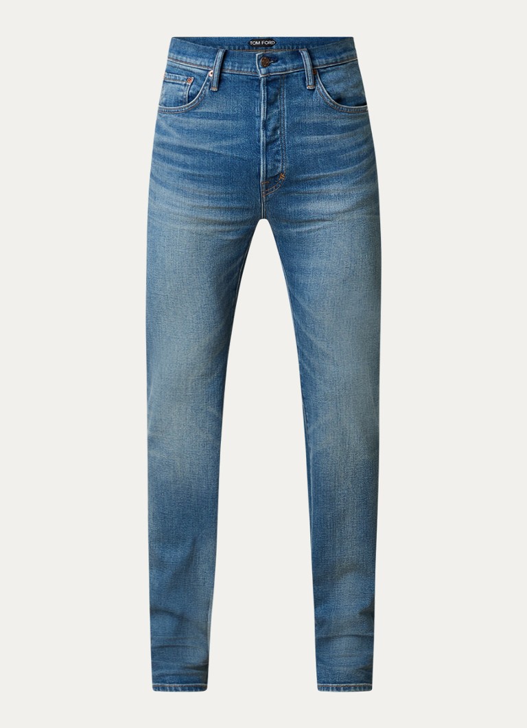 Τζιν Tom Ford Slim Fit με σχέδιο μεσαίου πλυσίματος