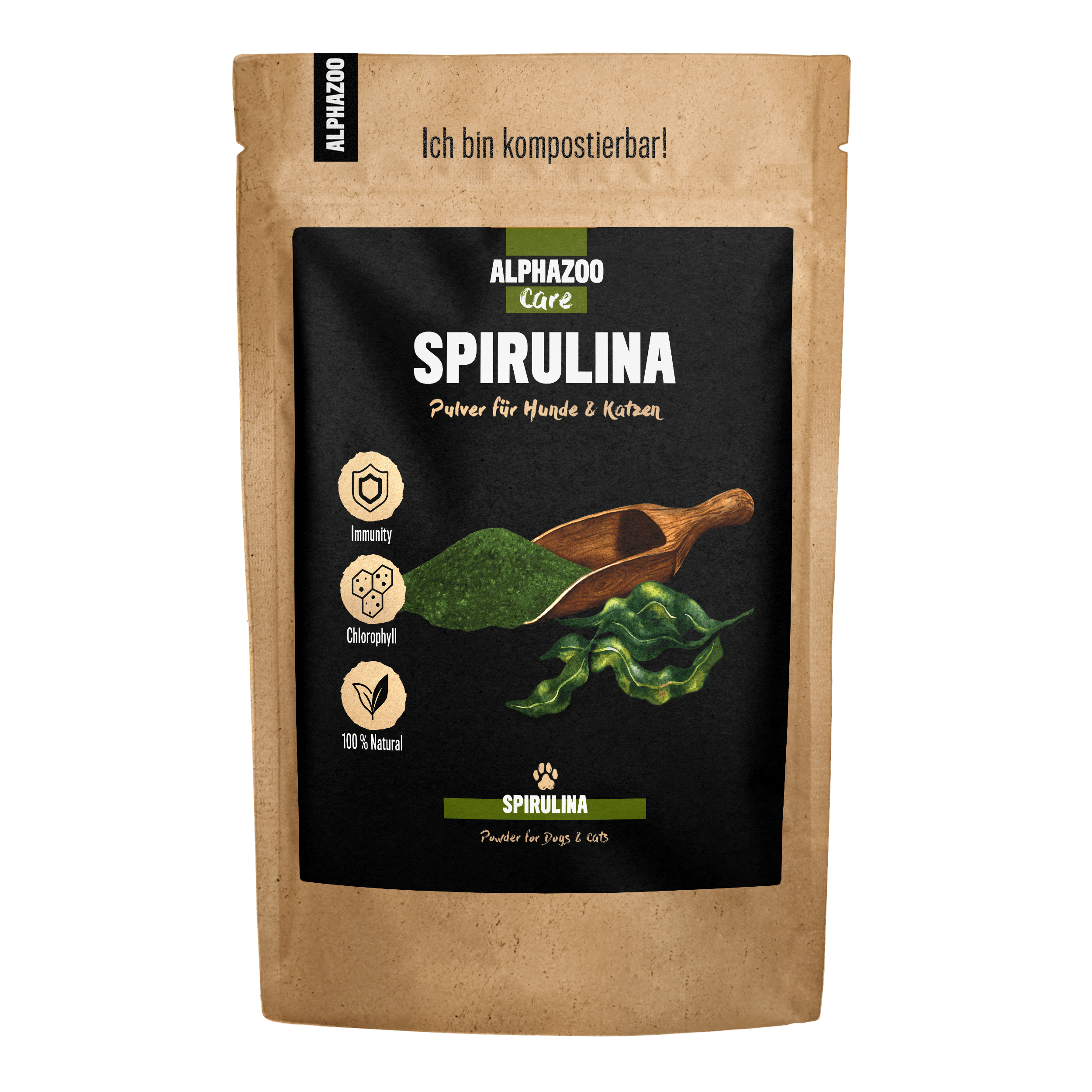 ALPHAZOO Ergänzungsfutter & Aufzucht ALPHAZOO Spirulina-Pulver für Hunde und Katzen 750 g