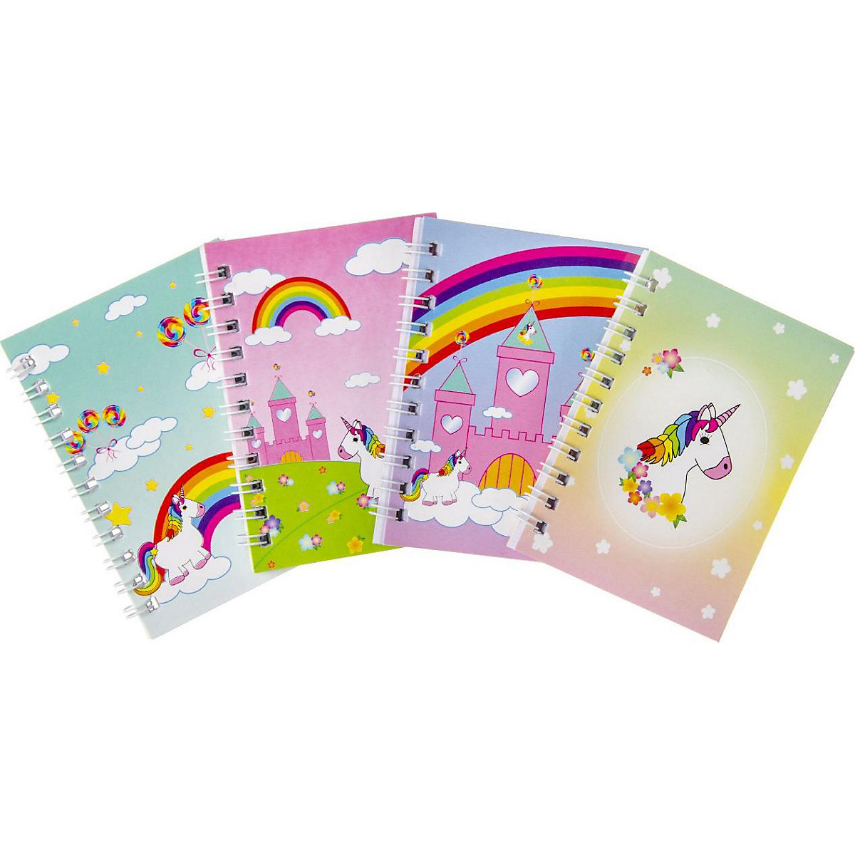 NOTIZBUCH EINHORN - 4er Set im Beutel