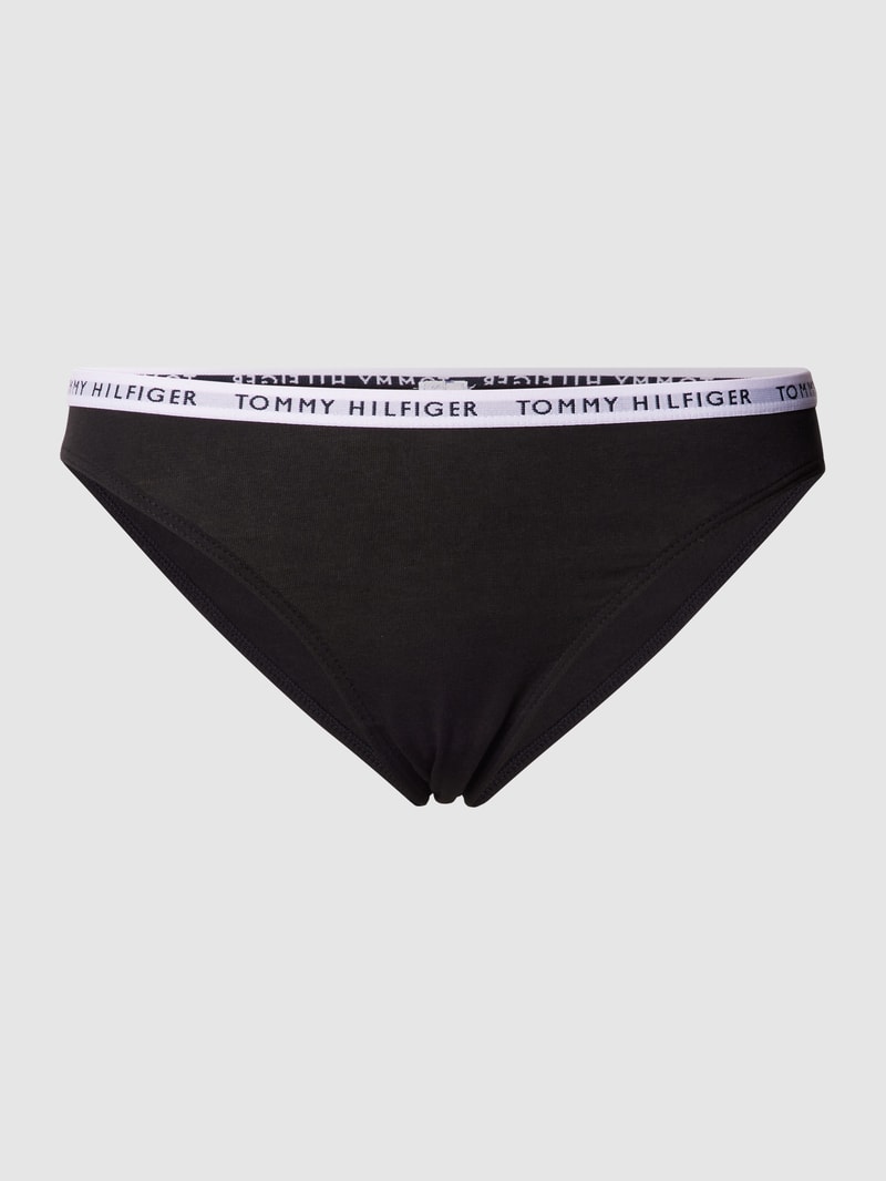 Slip mit Stretch-Anteil im 3er-Pack in schwarz