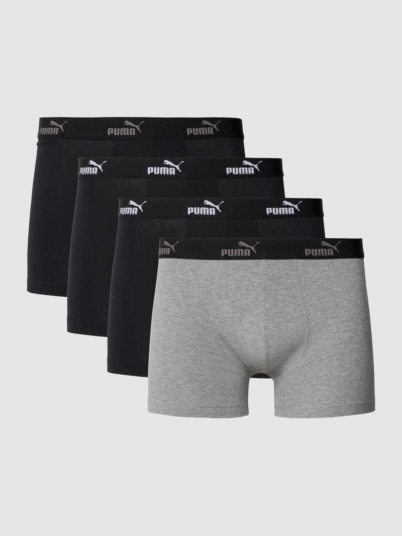 Boxershorts mit elastischem Logo-Bund im 4er-Pack in schwarz