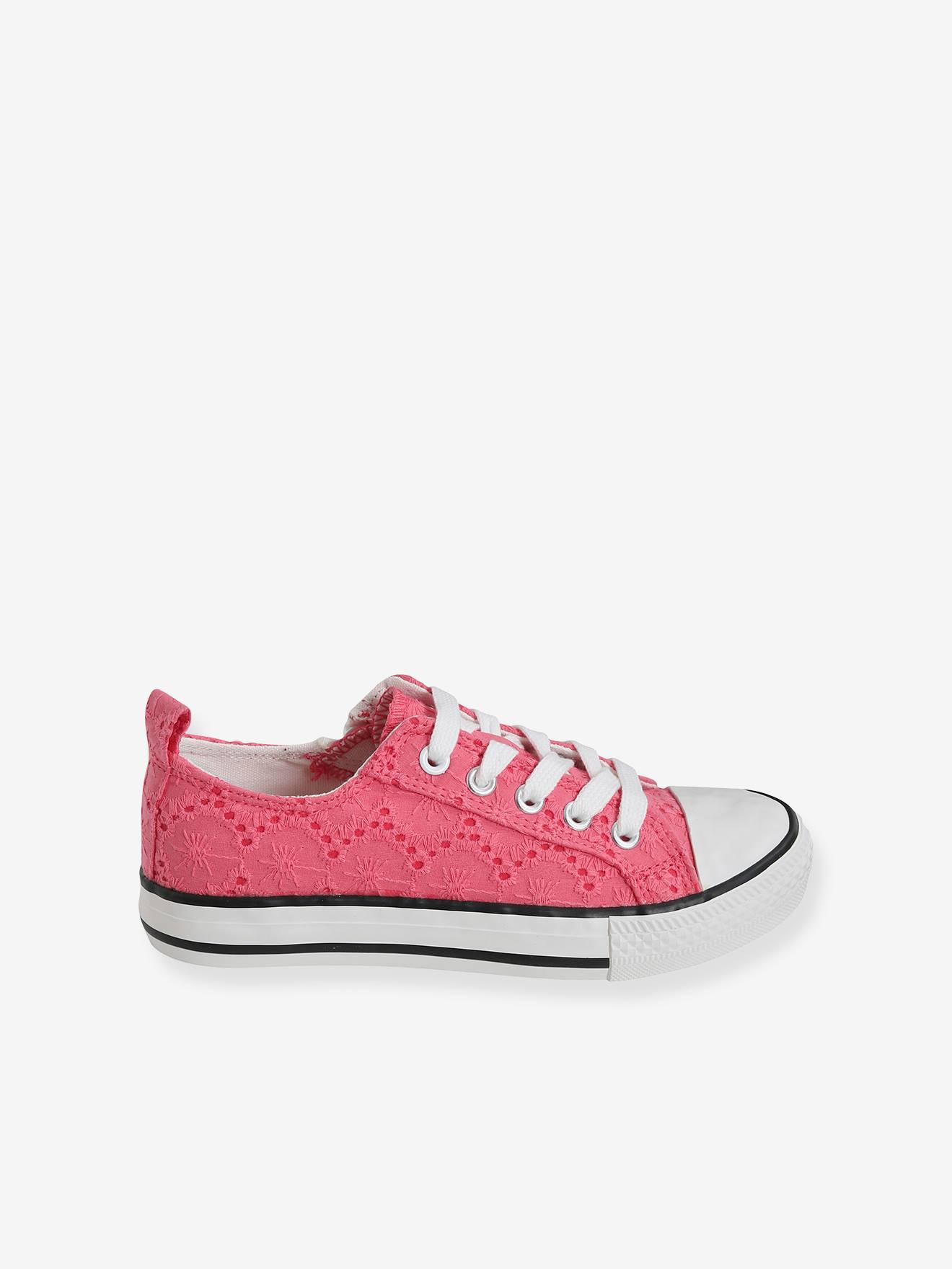 Vertbaudet Mädchen Stoff-Sneakers mit Reißverschluss - grün bedruckt/tropical