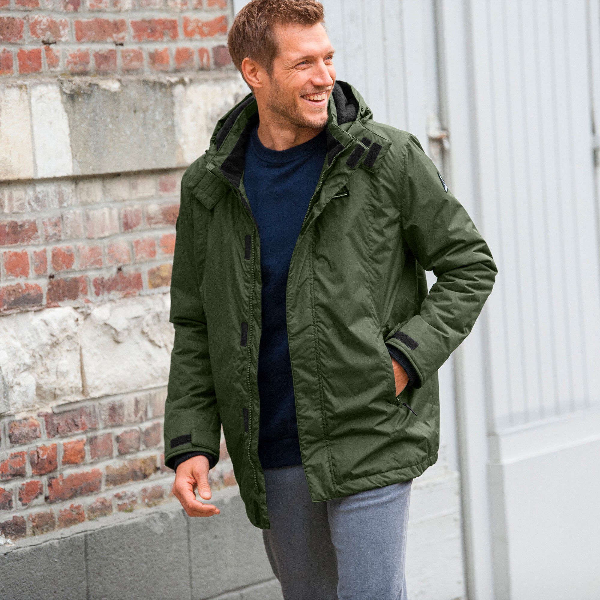 Parka imperméable doublée polaire à capuche