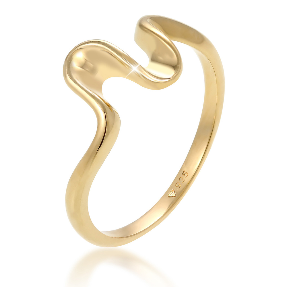Elli Elli Bague Femmes tendance look vagues en argent sterling 925 Bague