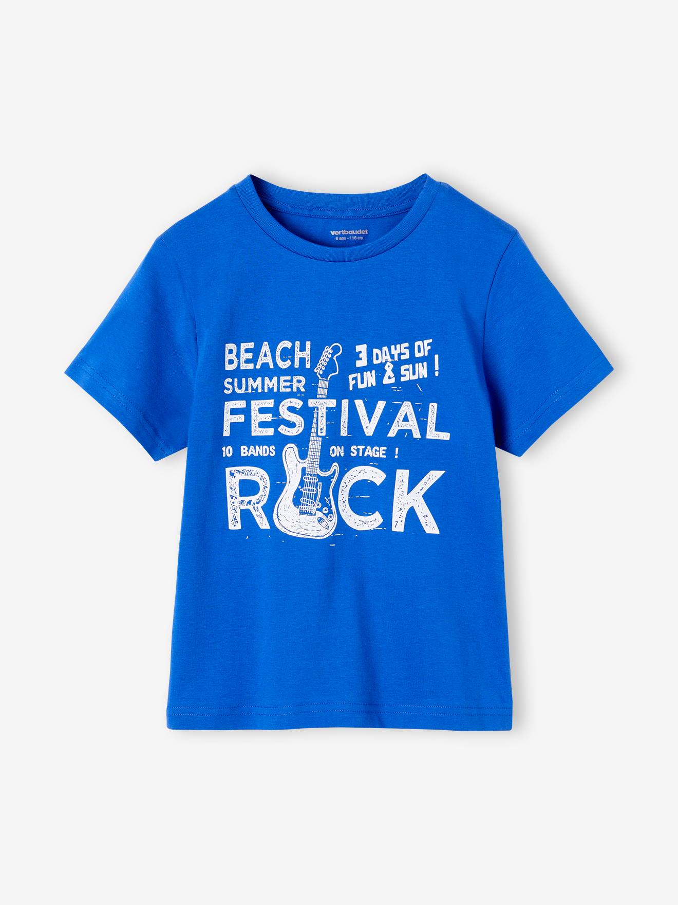 Vertbaudet Jungen T-Shirt mit Schriftzug oder Print BASIC Oeko-Tex - wollweiß