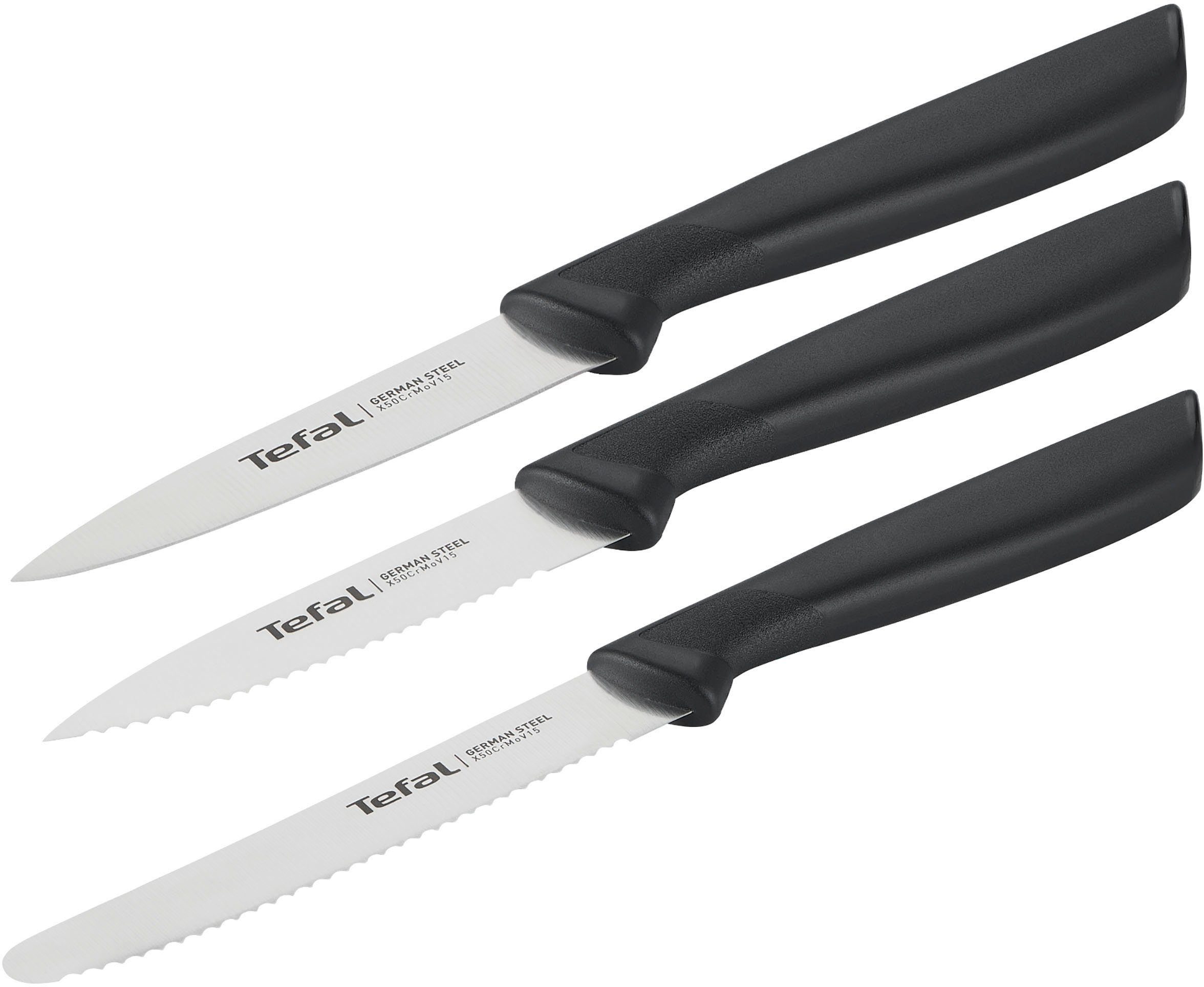 Tefal Messer-Set K2733S Colorfood (Set, 3-tlg), Edelstahl, korrosionsbeständig, ergonomisch, sicher