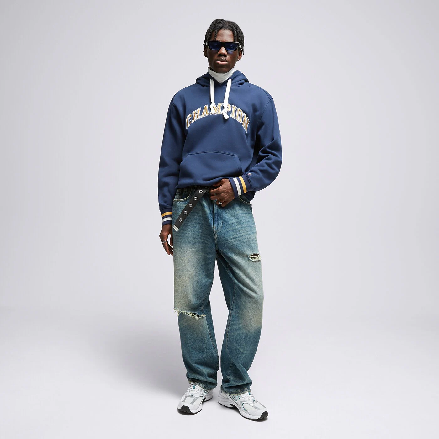 CHAMPION HOODIE HOODED SWEATSHIRT Dunkelblau