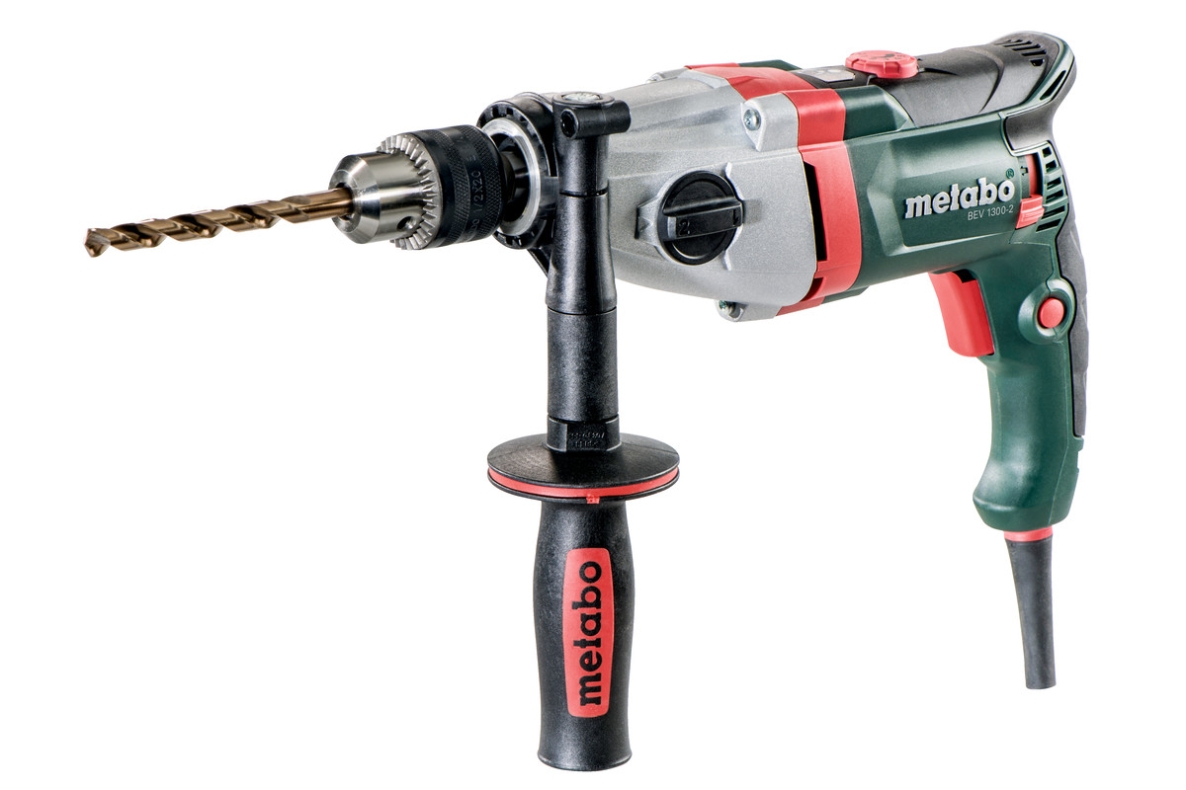Taladro Metabo 600574000 BEV 1300-2 de 1300 vatios con dos velocidades ajustables electrónicamente