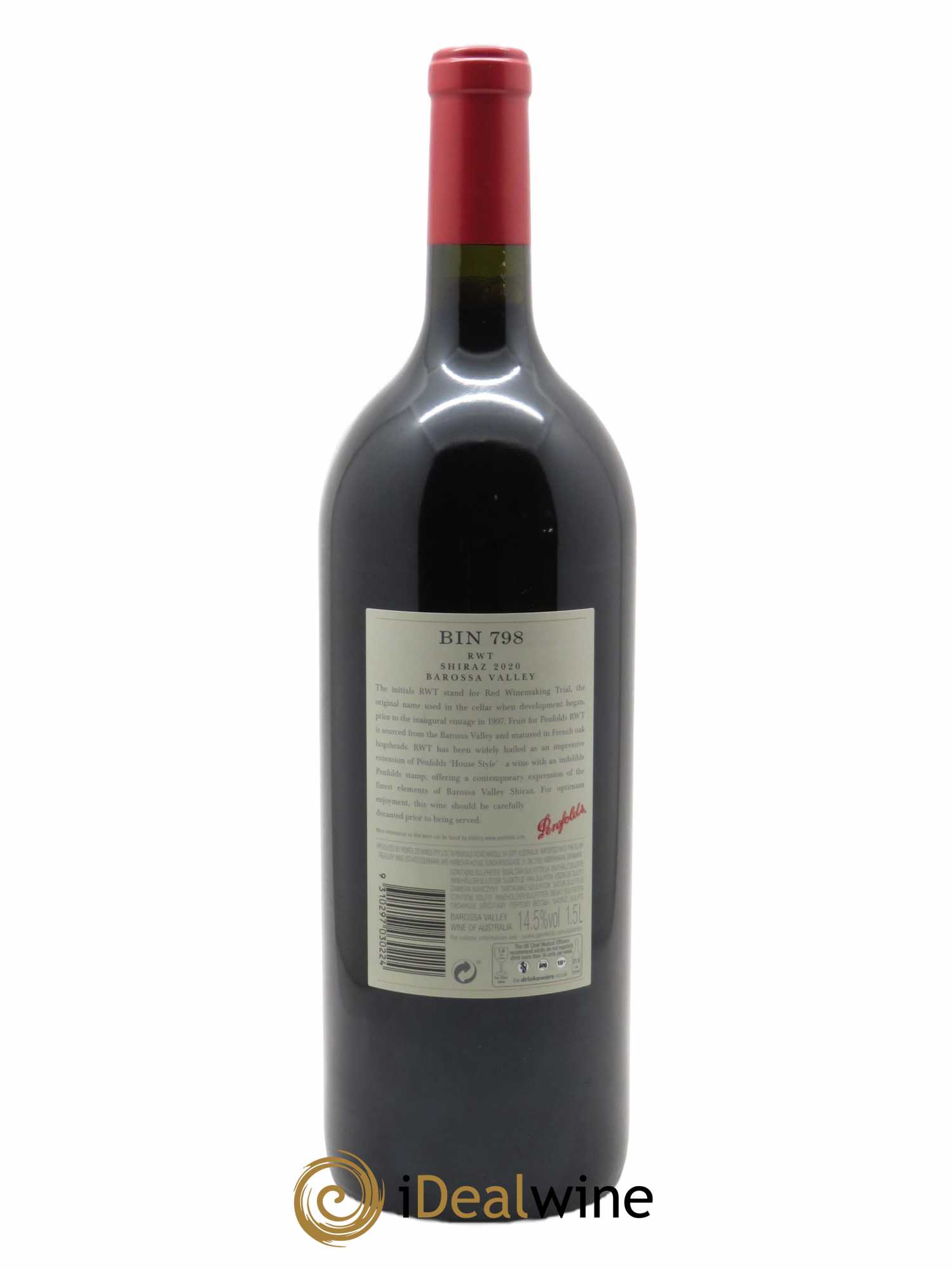 Barossa Valley Penfolds Wines RWT Bin 798 Shiraz  2020 - Lot de 1 Magnum