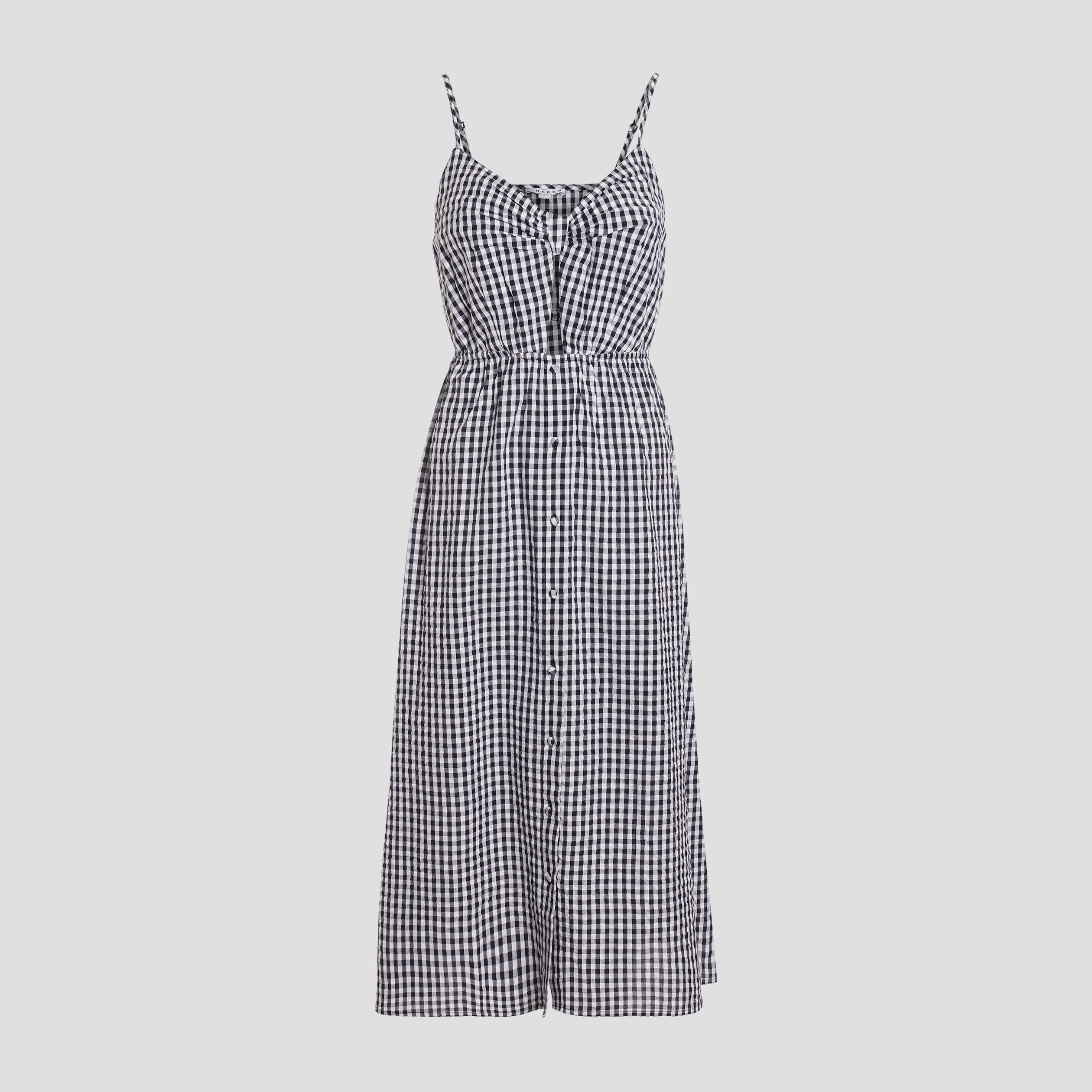 Robe longue évasée à bretelles bleu marine femme | La Halle