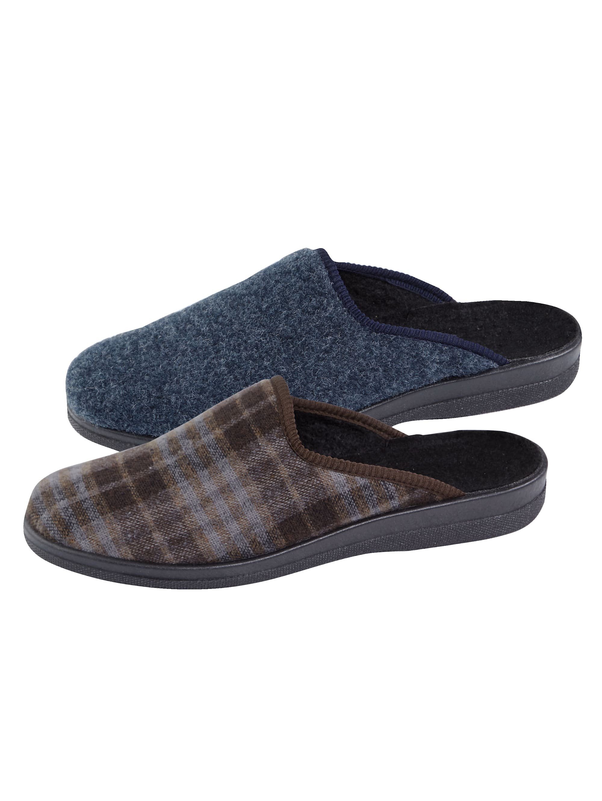 Roger Kent Herrenpantoffeln im 2er-Pack Pantoffel 2 Paar = 1 Preis