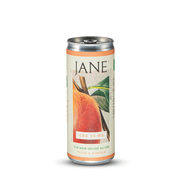 Jane Thé Noir Pêche Romarin au CBD 25 cl