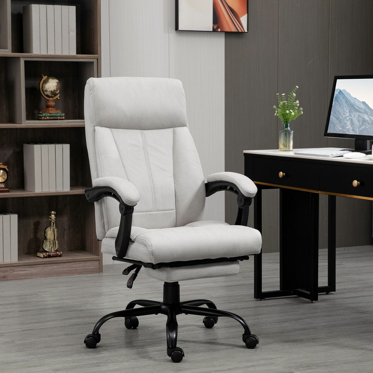 Vinsetto Massage-Bürostuhl, 111-119cm PC Stuhl mit Wippfunktion, Heizfunktion