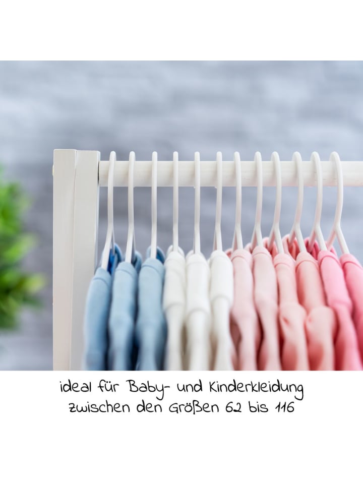 LaLoona Kleiderbügel für Babys und Kinder (22 Stück) - Weiß in weiss günstig kaufen onesize